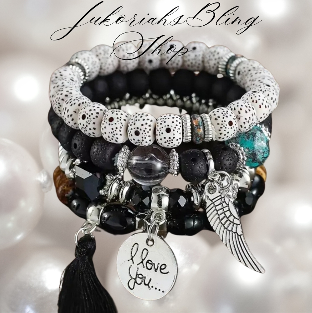Bohemian Stack Charm Bracelet